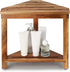 Dozesheep Acacia Wood Shower Stool for Shaving Legs, Shower Foot Rest with Storage Shelf for Inside Small Shower
