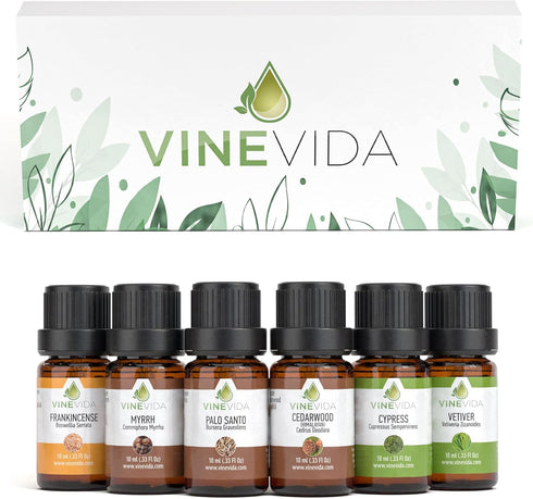 Vinevida Essential Oils Set for Aromatherapy, Massage, and Skin Care (10ml Each),
