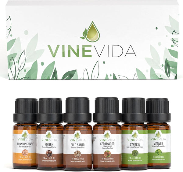 Vinevida Essential Oils Set for Aromatherapy, Massage, and Skin Care (10ml Each),