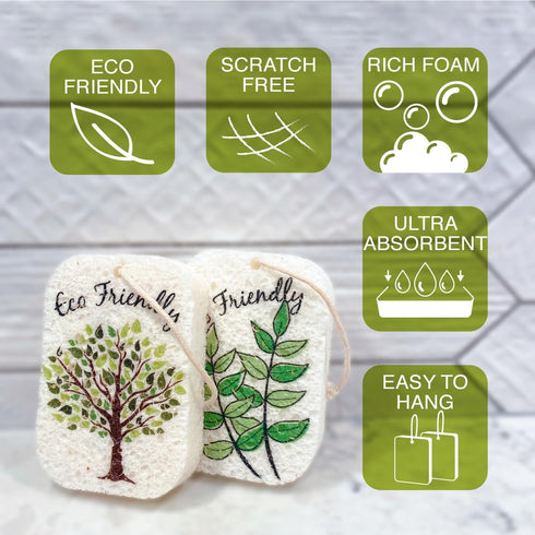 10PACK Natural Plant Based Biodegradable Eco-Friendly Cellulose Dish Sponges: Non Scratch, Multi-Purpose Kitchen,Household,Bathroom Cleaning Sponges by Generic
