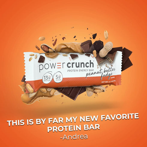 Power Crunch Protein Wafer Bars, Peanut Butter Fudge, 1.4 Ounce (12 Count)