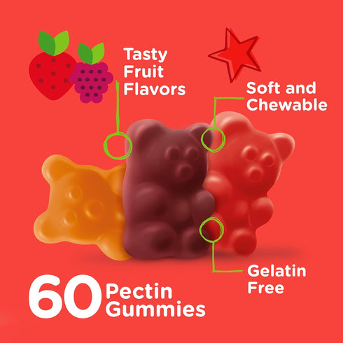 Kids Multivitamin Gummies, Complete Daily Essential Vitamins, 12 Essential Minerals, Vegetarian & Gelatin Free, Chewable