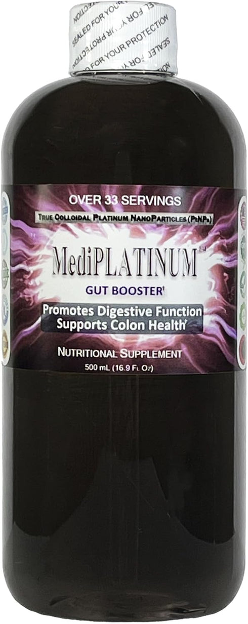 MediPLATINUM Gut Booster - 500 mL (16.9 Fl Oz) Nutritional Supplement in Clear BPA-Free Plastic Bottle