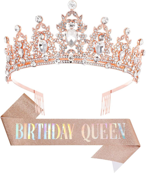 Tiara Crown Headband for Women and Girls, Hair Accessories for Birthday and Wedding Parties