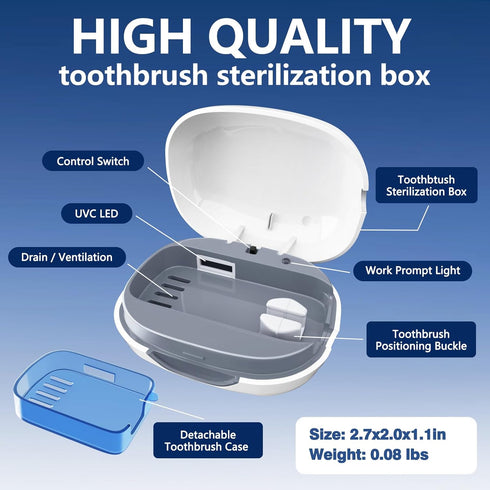 Toothbrush Covers Case San itizer and Holder with Light,Toothbrush Covers with Holder, Rechargeable Portable Toothbrush