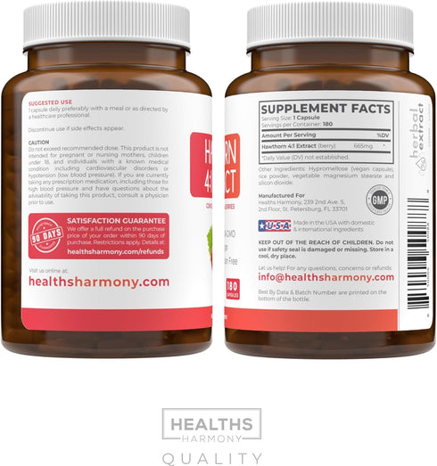Super Potent Hawthorn Berry Extract Capsules - Vegan Non-GMO & Gluten Free Hawthorn Berry Supplement made from Extra