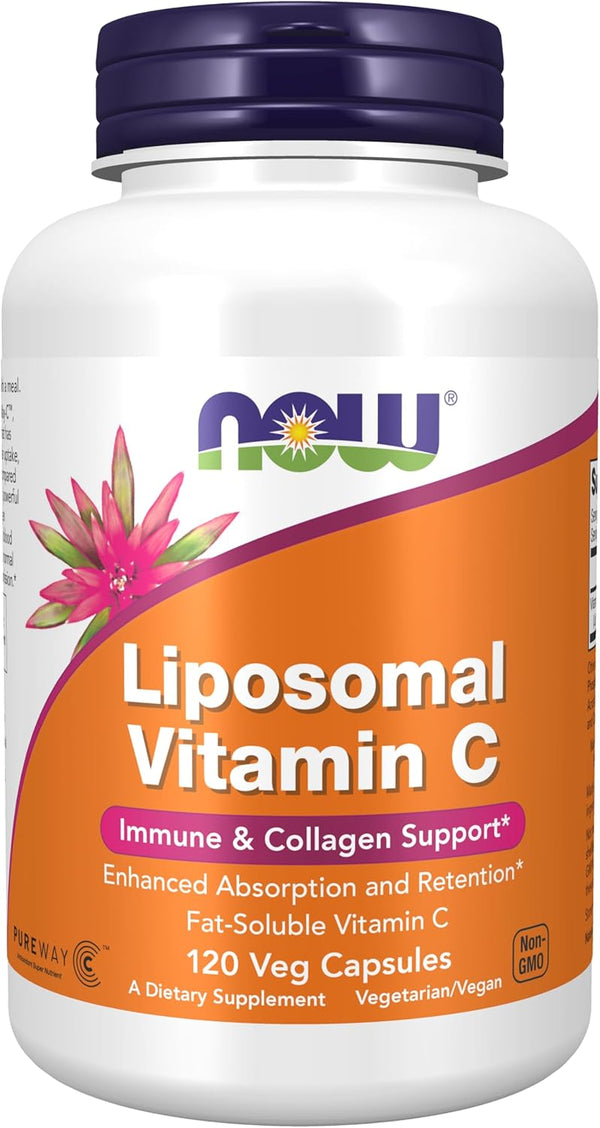 NOW Liposomal Vitamin C - 120 Veg Capsules for Antioxidant Protection