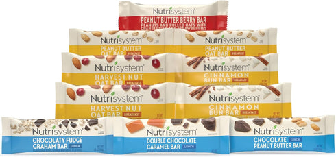 Nutrisystem Breakfast and Lunch Bar Variety Pack, Helps Support Weight Loss -