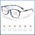 VisionGlobal Blue Light Blocking Glasses for Women, Anti Eyestrain Stylish Square Frame, +1.00 Magnification