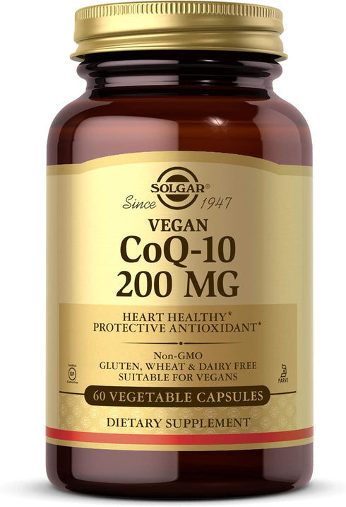 Solgar Vegetarian CoQ-10 200 mg, 60 Vegetable Capsules, Heart Healthy Antioxidant Supplement