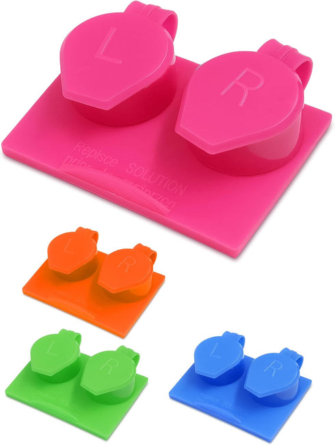 SPORTS WORLD VISION 4PC Flat Flip Top Contact Lens Cases | Colorful Travel Lens Holders with L/R Compartments