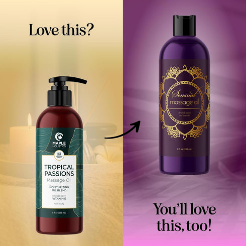 Tropical Sensual Massage Oil for Couples - Complete Relaxation Full Body Massage Oil for Date Night with Smooth Gliding