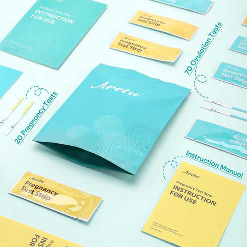 Areta Ovulation Test Strips Combo Kit: 70 Tests for Accurate At-Home Fertility Tracking, Highly Sensitive LH Detection
