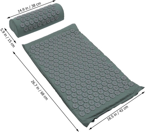 Set Acupoint Massage Mat Shiatsu Massage Pillow with Carry Bag for Back and Body Relaxation Therapy