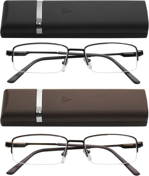 Success Eyewear Reading Glasses, 2 Pk Ultra Thin Lightweight Spring Hinge Glasses for Men and Women