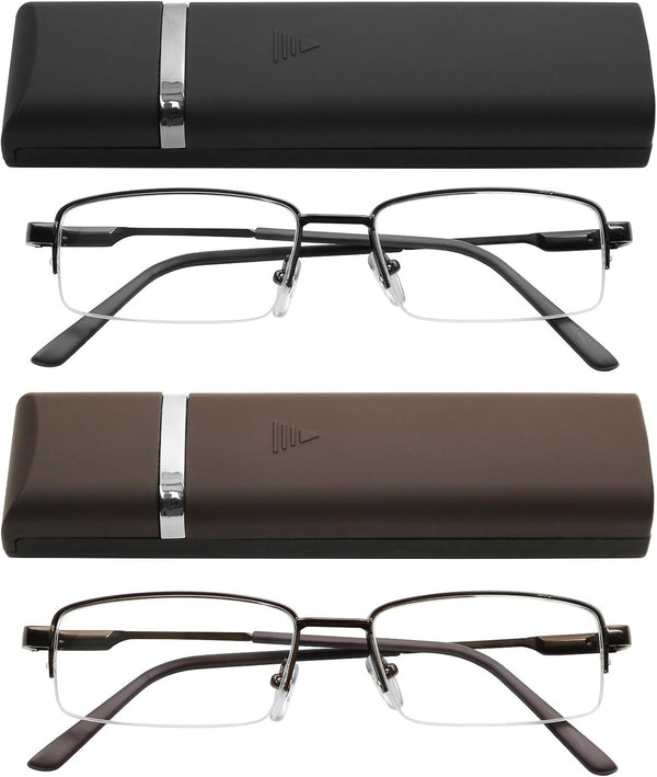 Success Eyewear Reading Glasses 2 Pk, Ultra Thin Lightweight Spring Hinge for Men Women