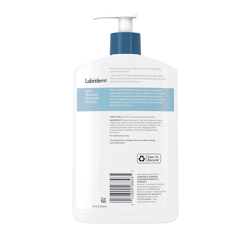 Lubriderm Daily Moisture Hydrating Body and Hand Lotion with Vitamin B5, 16 fl Oz
