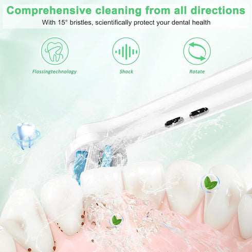 Toothbrush Braun Oral B Replacement Heads - Floss Cross Action - Compatible with Oral B Pro 1000/2000/3000/5000/6000