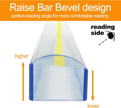 MAGDEPO 3X Raised Bar Magnifier, 8" Dome Top Reading Magnifier with Stand for Low Vision Reading