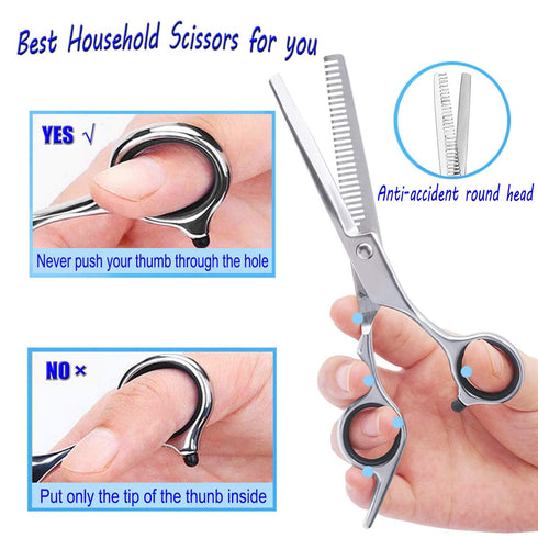 Professional Thinning Shears - 6.5-Inch Hair Cutting Scissors with Stainless Steel Blades for Home Salon