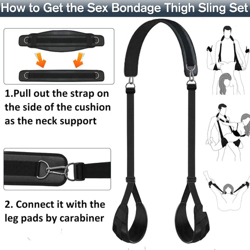 Ksodqeto 2 1 BDSM Sex Swing Bondage Thigh Restraints, in Door Sex Swings & Thigh Sling with Adjustable Straps, Hanging