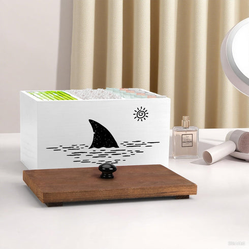 MROUEN Tampon Holder for Bathroom,White Feminine Product Organizer,Girl Stuff Box for Bathroom,Pad and Tampon Organizer