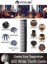 HYOUJIN 601 Black Carbon Wide Tooth Detangling Comb for Long Wet Hair, Heat Resistant