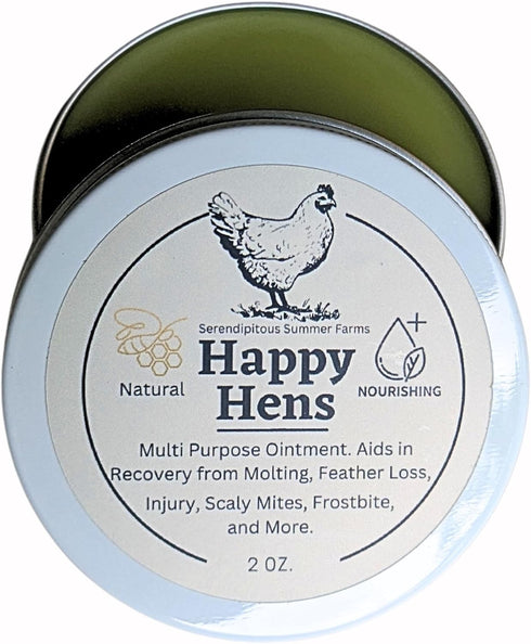 SSF Organics Happy Hens 2 oz All Purpose Poultry Balm, Organic Comfrey Healing Ointment for Pecking Wounds