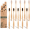 Bamboo Toothbrushes (10 Pack), BPA Free Soft Bristles, Natural Wood Bulk, Reusable Travel Toothbrushes