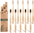 Bamboo Toothbrushes (10 Pack), BPA Free Soft Bristles, Natural Wood Bulk, Reusable Travel Toothbrushes