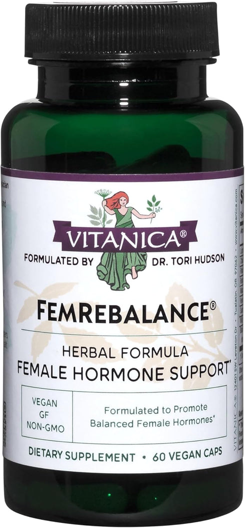 Vitanica FemRebalance, Vegan, Hormone Balance Support for Women, 60 Capsules