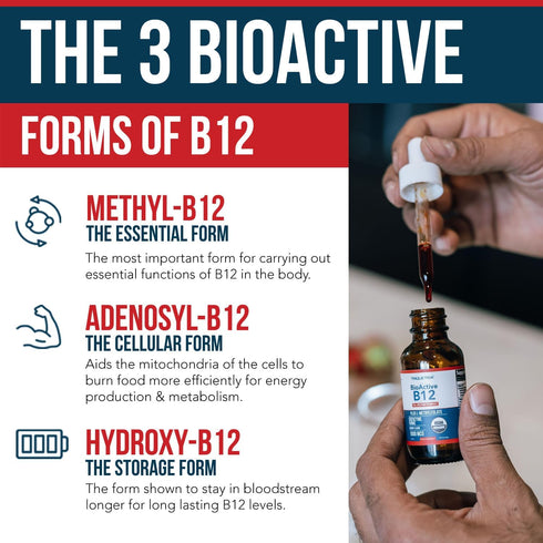 BioActive Vitamin B12, 1000 mcg, 3 BioActive B12 Forms, Methylfolate, Sublingual, Cherry Flavor