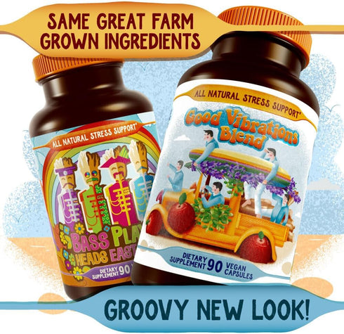 Stress, Mood, Energy Support - Good Vibrations Blend with Ashwagandha Root, Lion's Mane & More