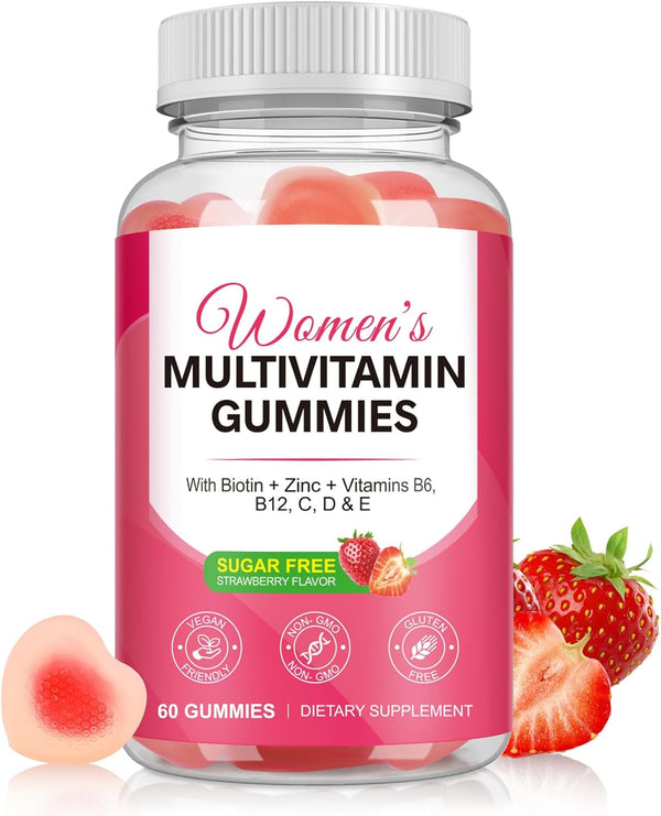 Vceeoy Multivitamin for Women, Womens Multivitamin Gummies with Minerals, Biotin + Zinc +