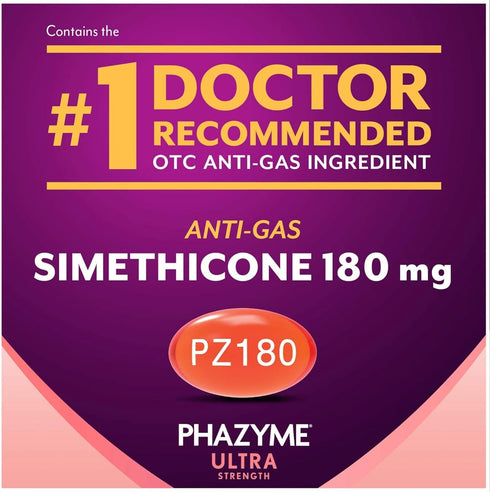 Phazyme Ultra Strength Gas & Bloating Relief - Works in Minutes, 48 Fast Gels