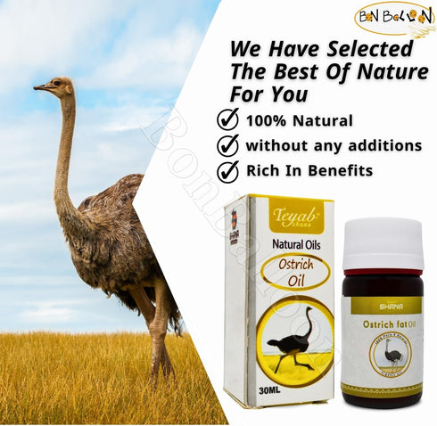 Shana Natural Oils Cold Pressed Ostrich Oil, Pure for Skin, Body, Hair, Food, No Additives, Non-GMO, Kosher (1 Pack)