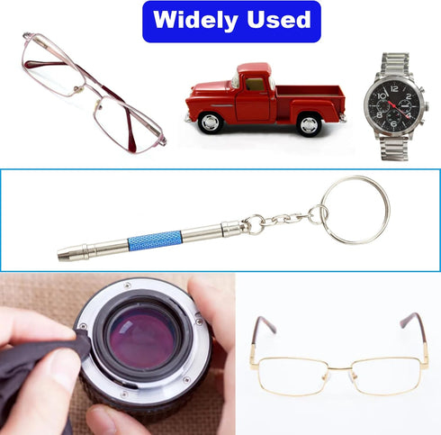 Omnful 5 1 Set (2pcs Glasses Repair Kit with Precision in Mini Screwdrivers Keychain for Eyeglasses, Sunglasses