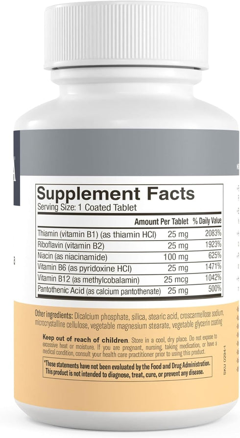 Freeda Vitamin B Complex - Super B Complex Kosher Supplement, 100 Count, No Folic No PABA