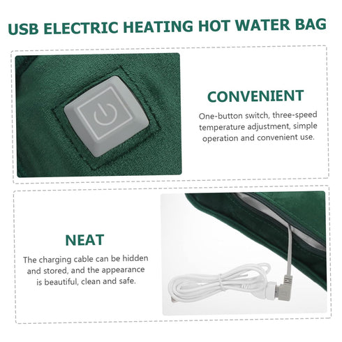 LALAFINA Hot Water Bag with Soft Cover- Rechargeable Heating Pad Hot Water Bottle for, Cramps, Hot Compress Bag Hand