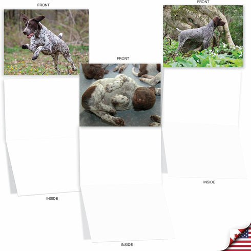 The Best Card Company - 10 Adorable Blank Dog Cards (4 x 5.12 Inch) - Assorted Pet Breeds, Boxed Set