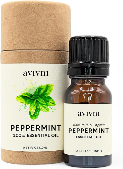 Peppermint Essential Oil - 100% Pure & Natural, Undiluted for Aromatherapy, Skin, Hair, Diffuser - 10ml