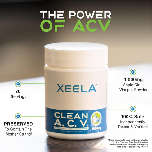 XEELA Apple Cider Vinegar Capsules for Weight Management - The Mother Formula