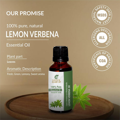 Lemon Verbena Oil 15 ML (0.51 Fl.OZ) | 100% Pure Natural Undiluted Therapeutic Grade Essential Oil Lippia Citriodora.