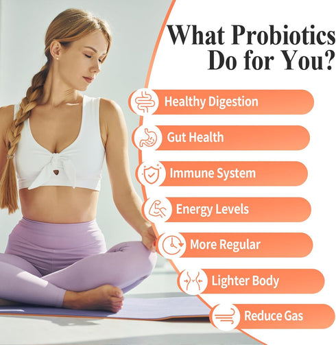 300 Billion CFU Probiotics - Probiotics for Women and Men, 12 Strains Plus Prebiotic for Immune & Digestive Health