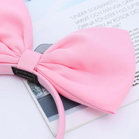 Pink Bow Headband, Non-Slip Fashion Knotted Hair Bands for Women and Girls, Hair Accessories for Party