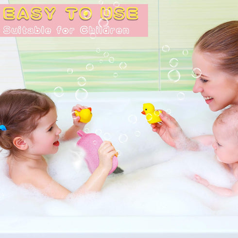 Tatuo 4 Pieces Baby Bath Sponge, Soft and Absorbent Cotton Loofah for Kids, Babies, Men, Women (Red, Purple)