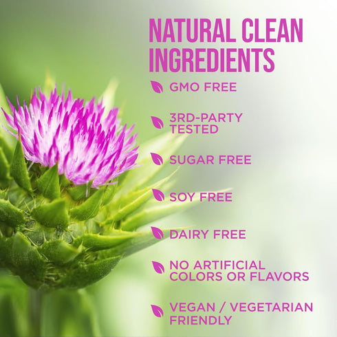 Milk Thistle Supplement 1000mg | 120 Capsules | Liver Cleanse Detox & Repair Formula with Herbal Extracts