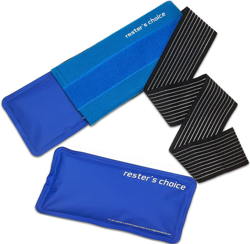 2 Soft Gel Ice Packs for Injuries - Reusable Adjustable Cold Pack Wrap, Flexible Hot and Cold Compress