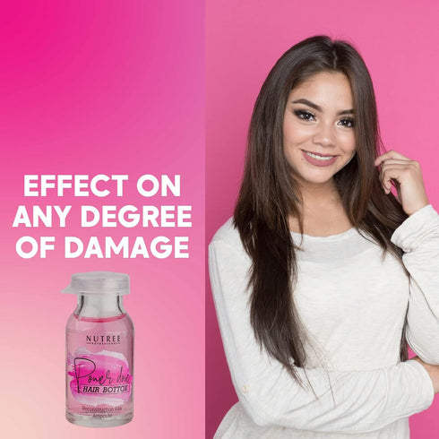 Nutree Professional Brasil Power Dose Hair Ampoule, 0.33 oz - Long-term Hydration, Eliminates Split Ends, Adds Volume