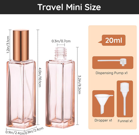 Segbeauty 5PCS Refillable Perfume Atomizer, 20ML Portable Travel Spray Bottle for Liquid Dispense